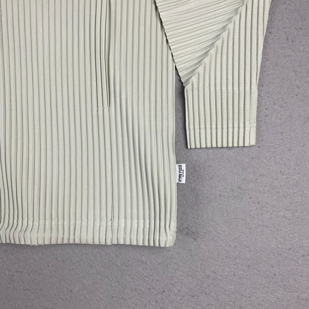 Issey Miyake Homme Plisse Pleated MC March Shirt Jacket Mens 2 frosty gray snap - Picture 2 of 16